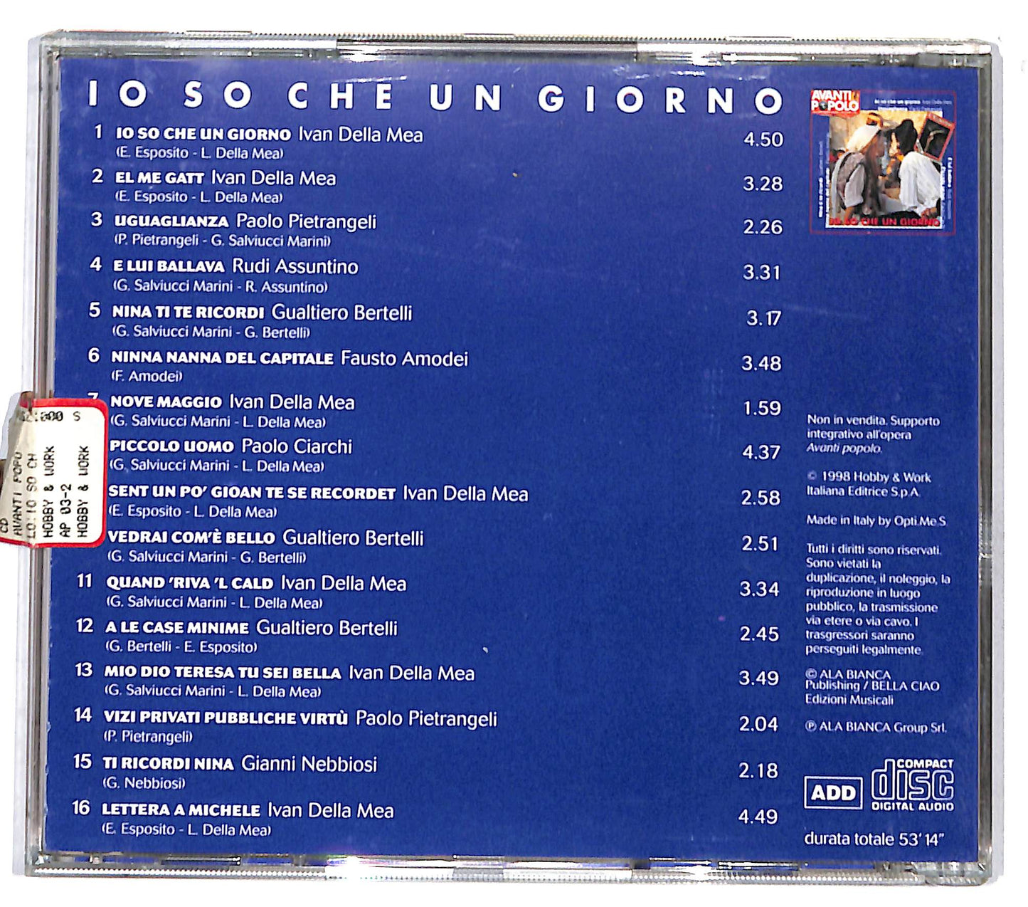 EBOND Various - Avanti Popolo io so che un giorno CD CD132518