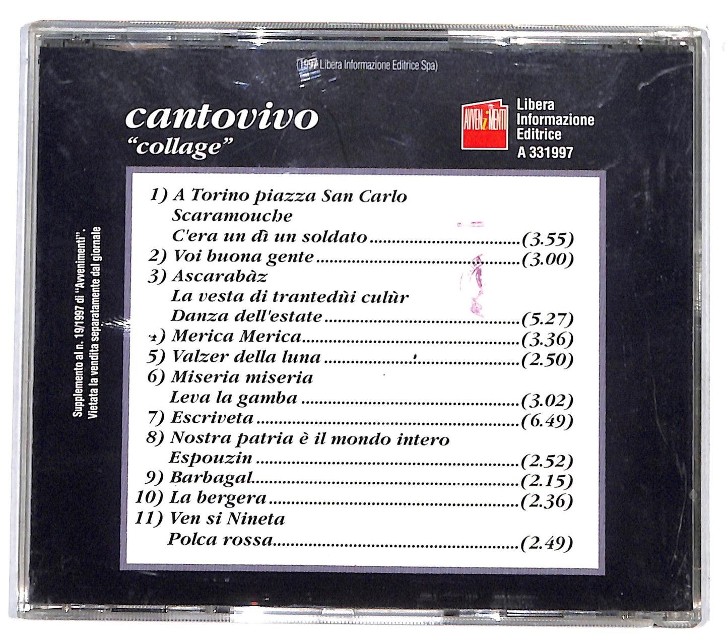 EBOND Cantovivo - Collage (Antologia Della Canzone Popolare) CD CD132524