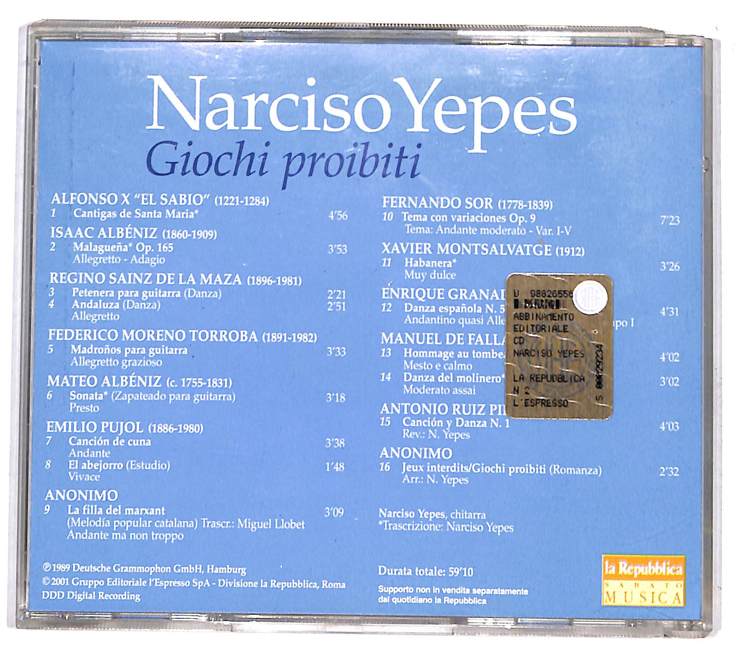 EBOND Narciso Yepes - Giochi Proibiti CD CD132536