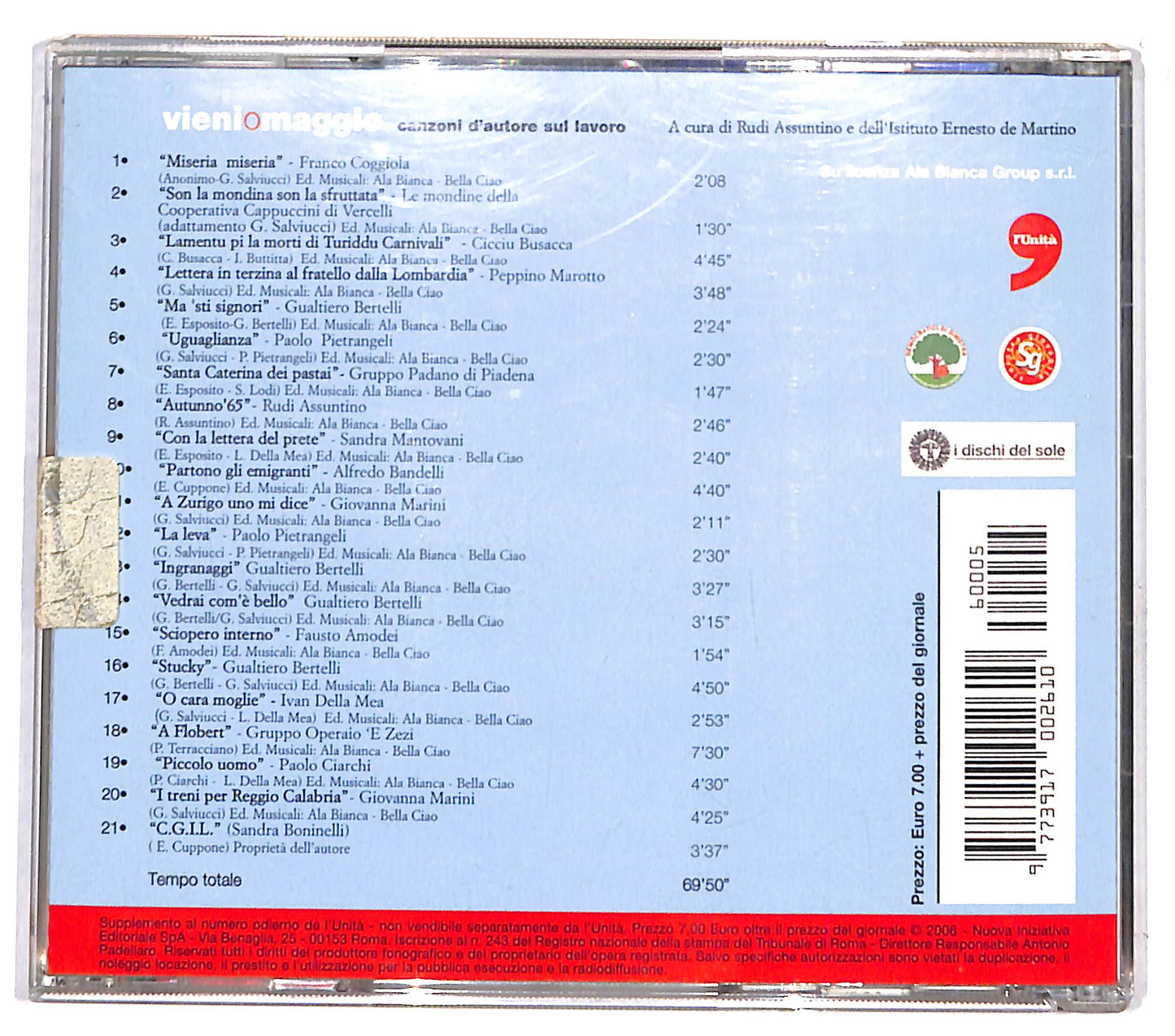 EBOND Various - vieni o maggio canzoni d'autore sul lavoro CD CD132552