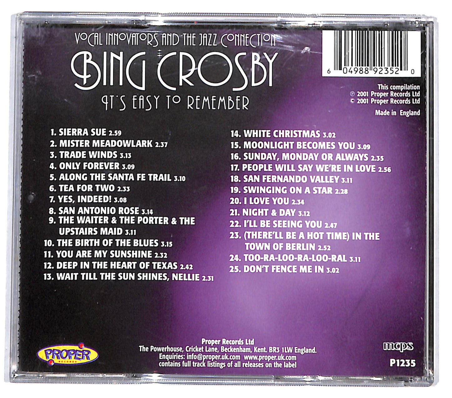 EBOND Bing Crosby - Vocal Innovators and the Jazz Connection CD CD132826