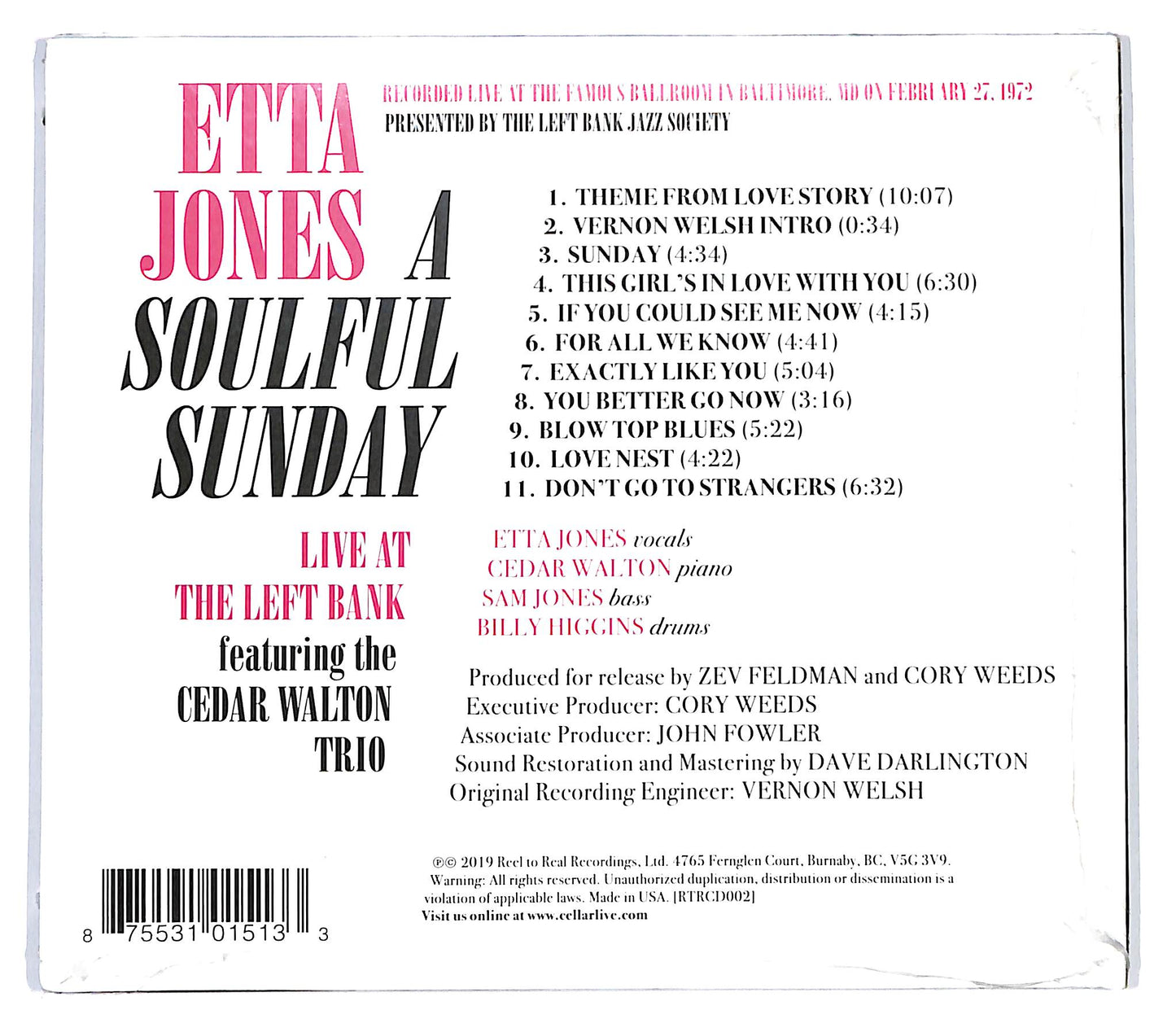 EBOND Etta Jones - A Soulful Sunday CD CD133006