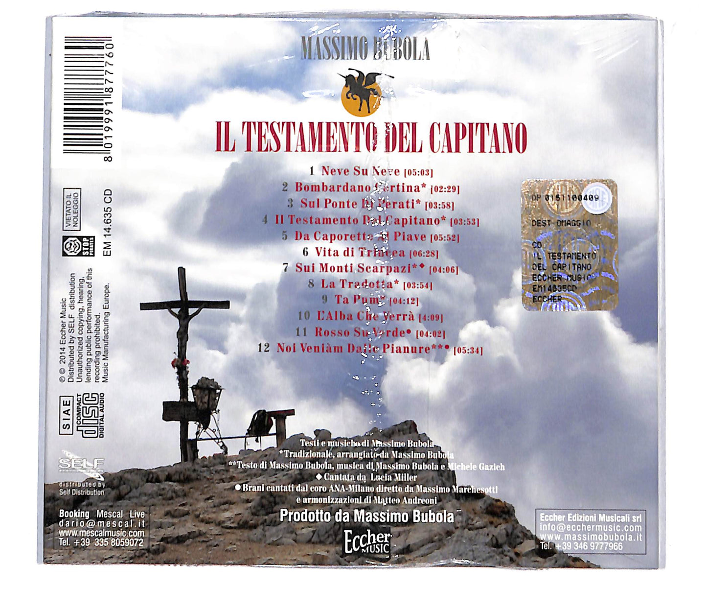 EBOND Massimo Bubola - Il Testamento Del Capitano CD CD133353
