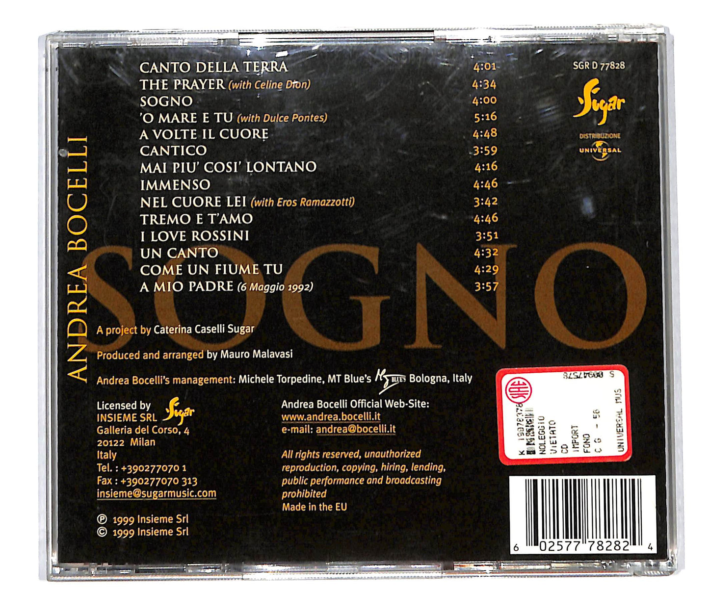 EBOND Andrea Bocelli - Sogno CD CD133522