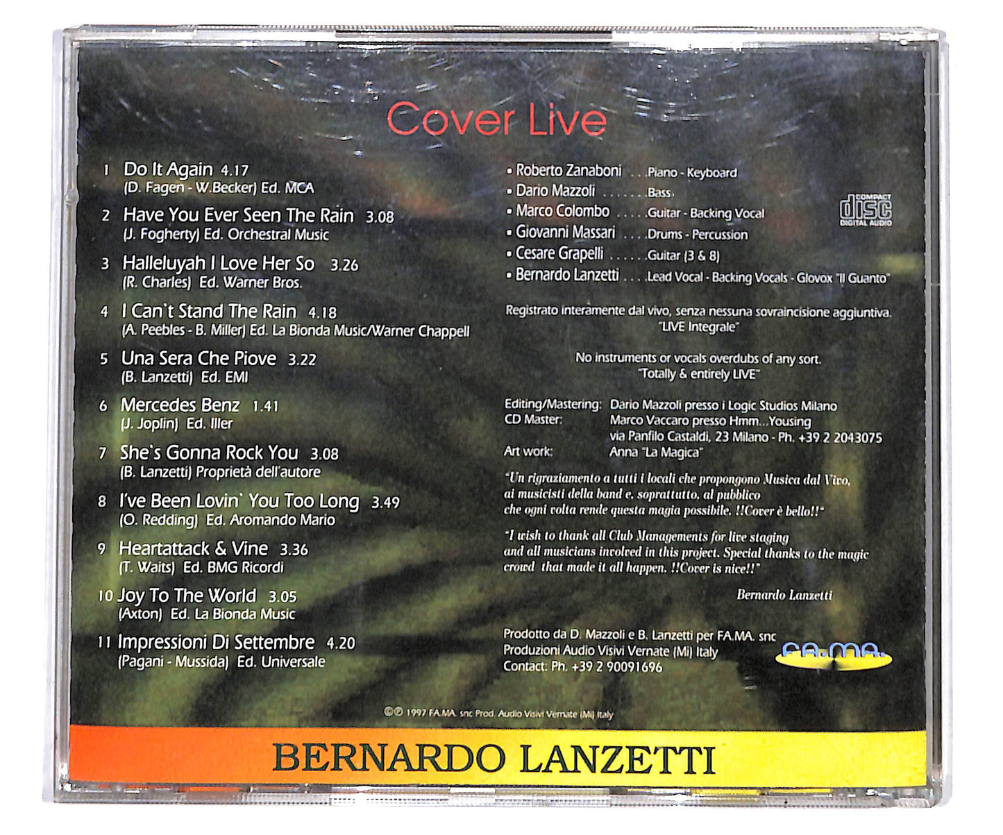 EBOND Bernardo Lanzetti - Cover Live CD CD133621
