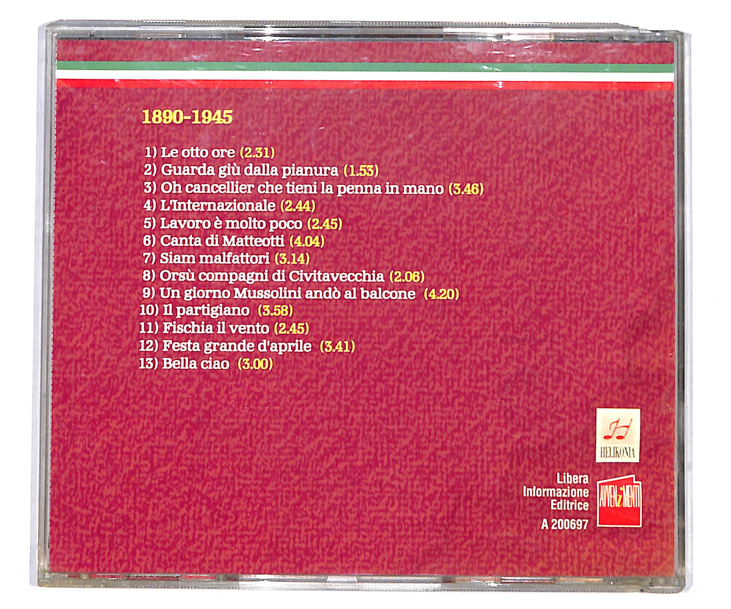 EBOND Various - 1890-1945 Vol. Le Canzoni Dell' Antifascismo CD CD133636
