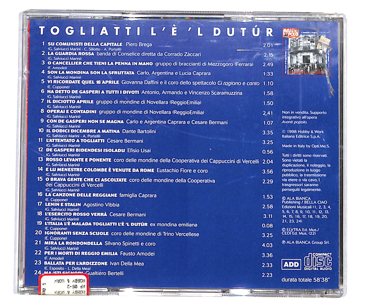 EBOND Various - AVanti Popolo - Togliatti L'E' 'L Dutur CD CD133711