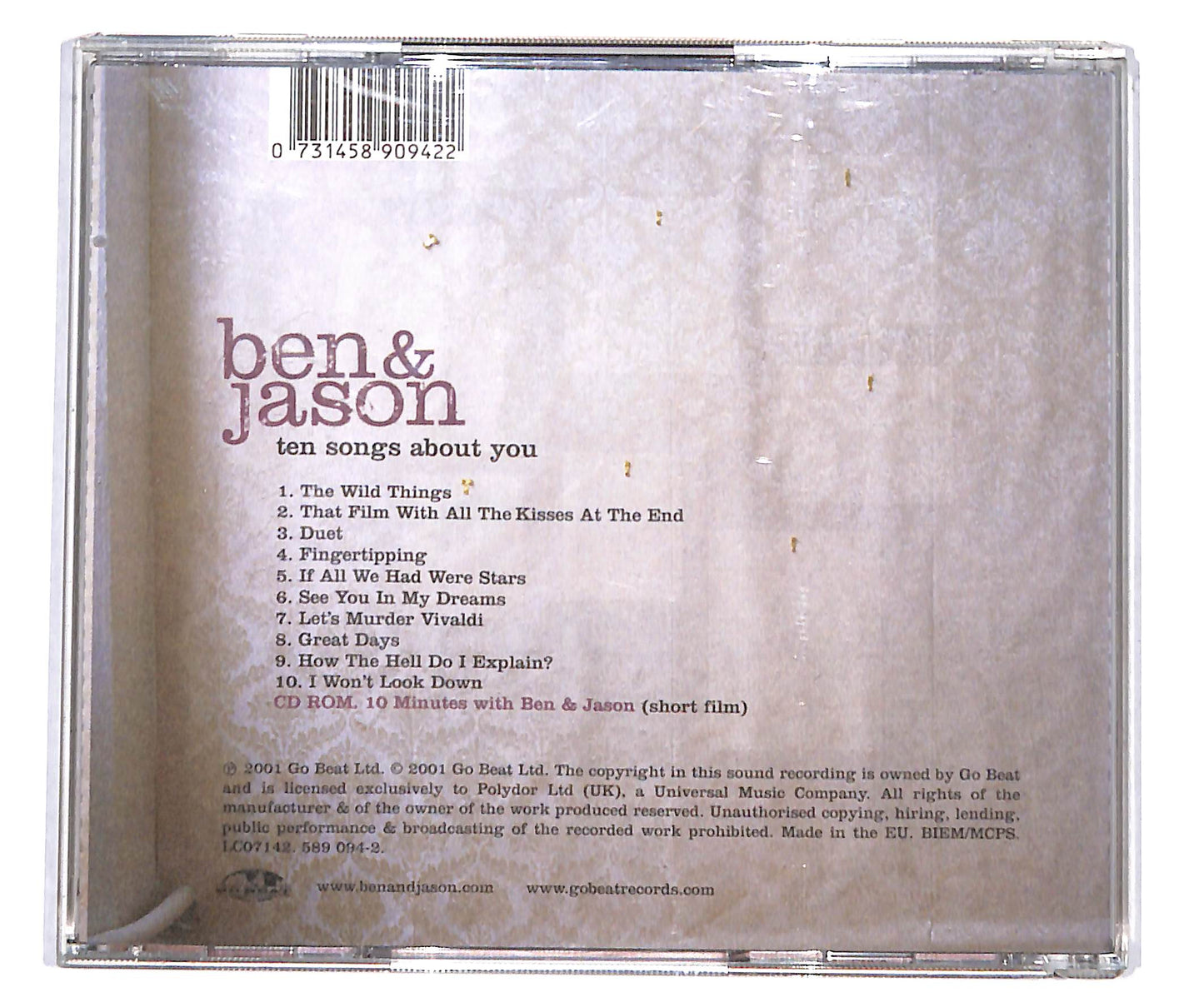 EBOND Ben & Jason - Ten Songs About You CD CD134119