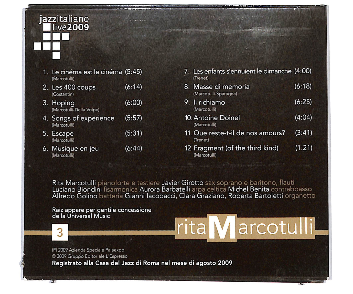EBOND Rita Marcotulli - Jazzitaliano Live 2009 CD CD134316