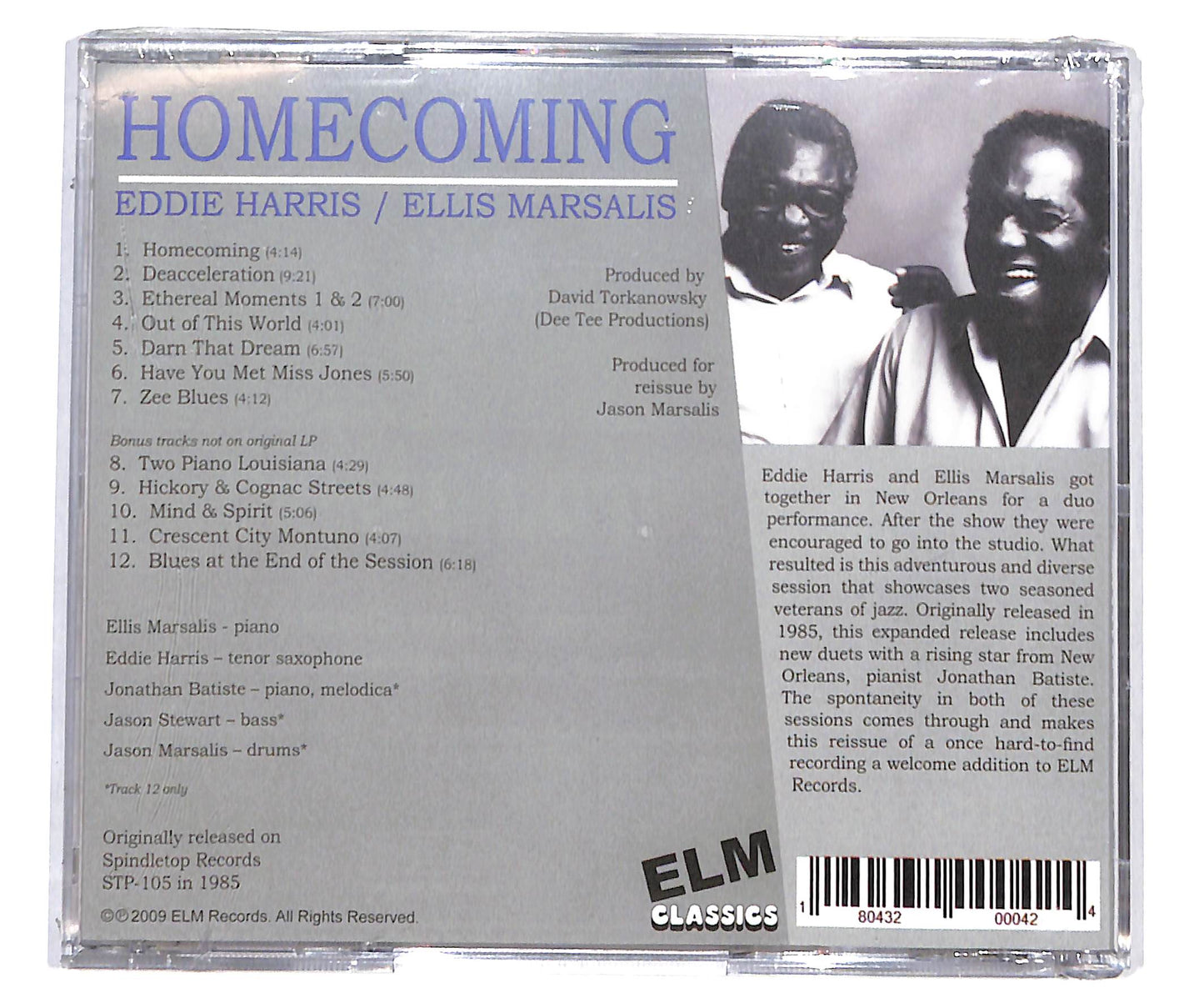 EBOND Eddie Harris Ellis Marsalis - Homecoming CD CD134337