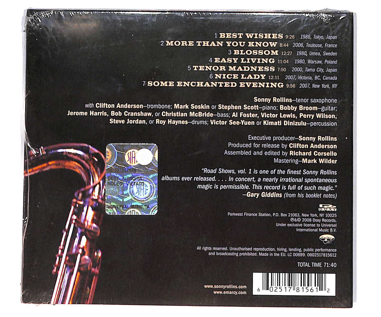 EBOND Sonny Rollins - Road Shows Vol 1 DIGIPACK CD CD134436