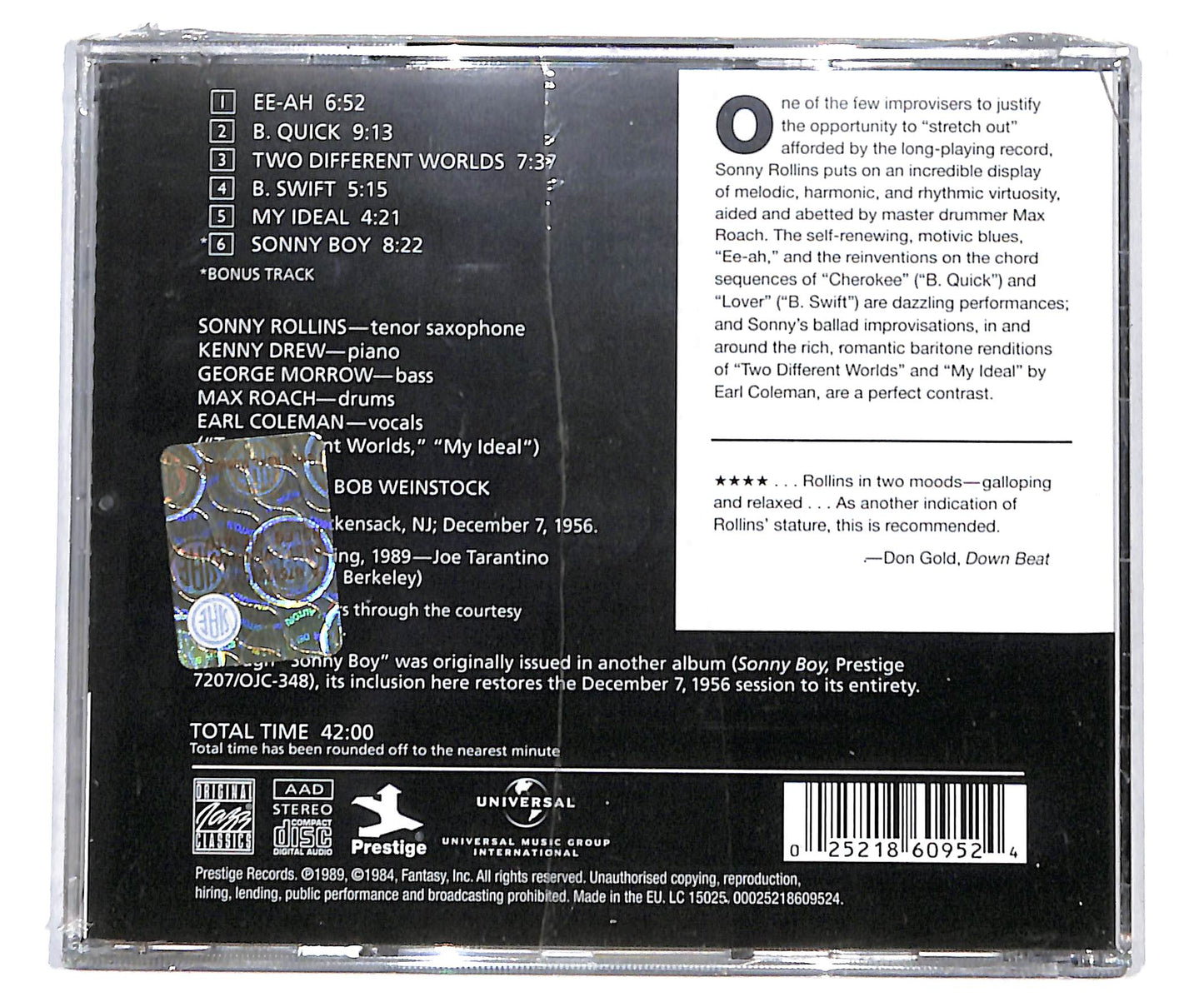 EBOND Sonny Rollins - Tour De Force CD CD134446