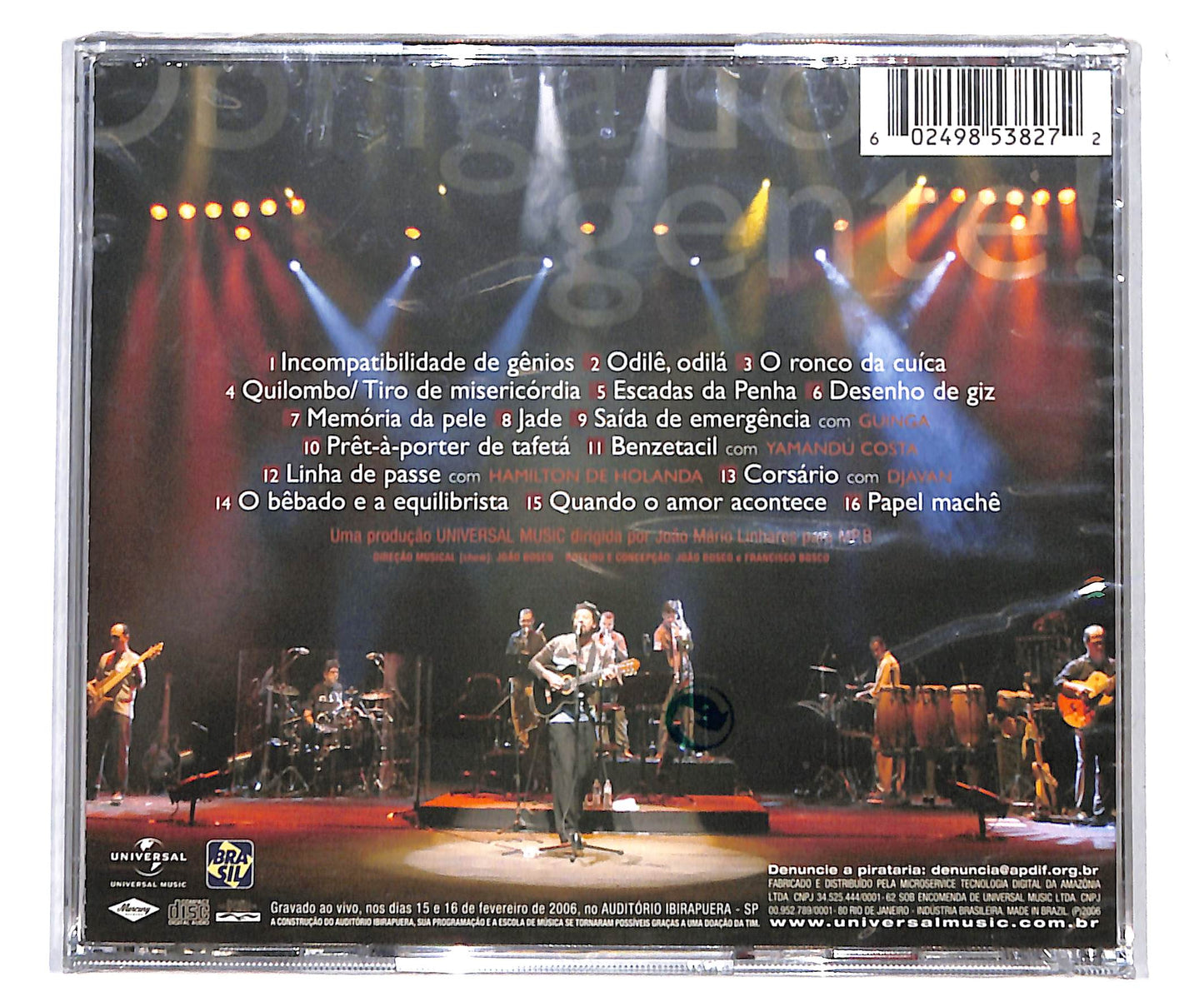 EBOND Joao Bosco - Obrigado Gente! (Joao Bosco Ao Vivo) CD CD134746