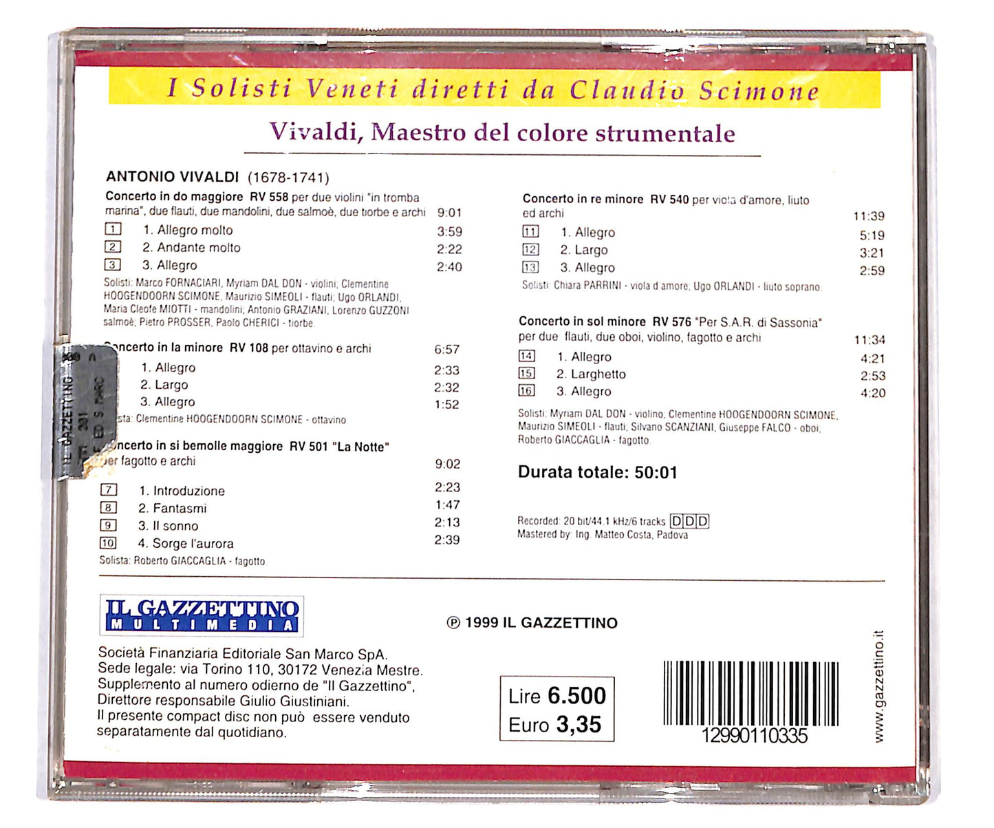 EBOND I Solisti Veneti - Vivaldi Maestro Del Colore Strumentale CD CD134841