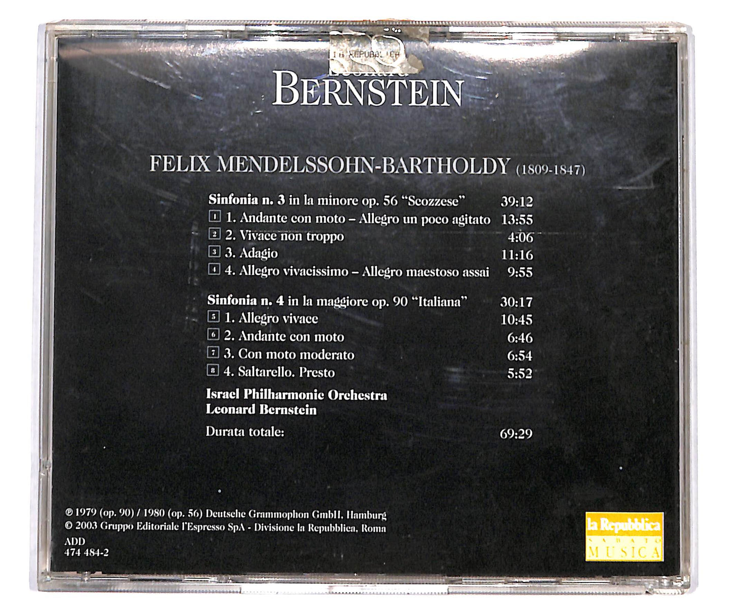 EBOND Leonard Bernstein - Medelssohn - Sinfonia N.3 Sinfonia N.4 CD CD134845