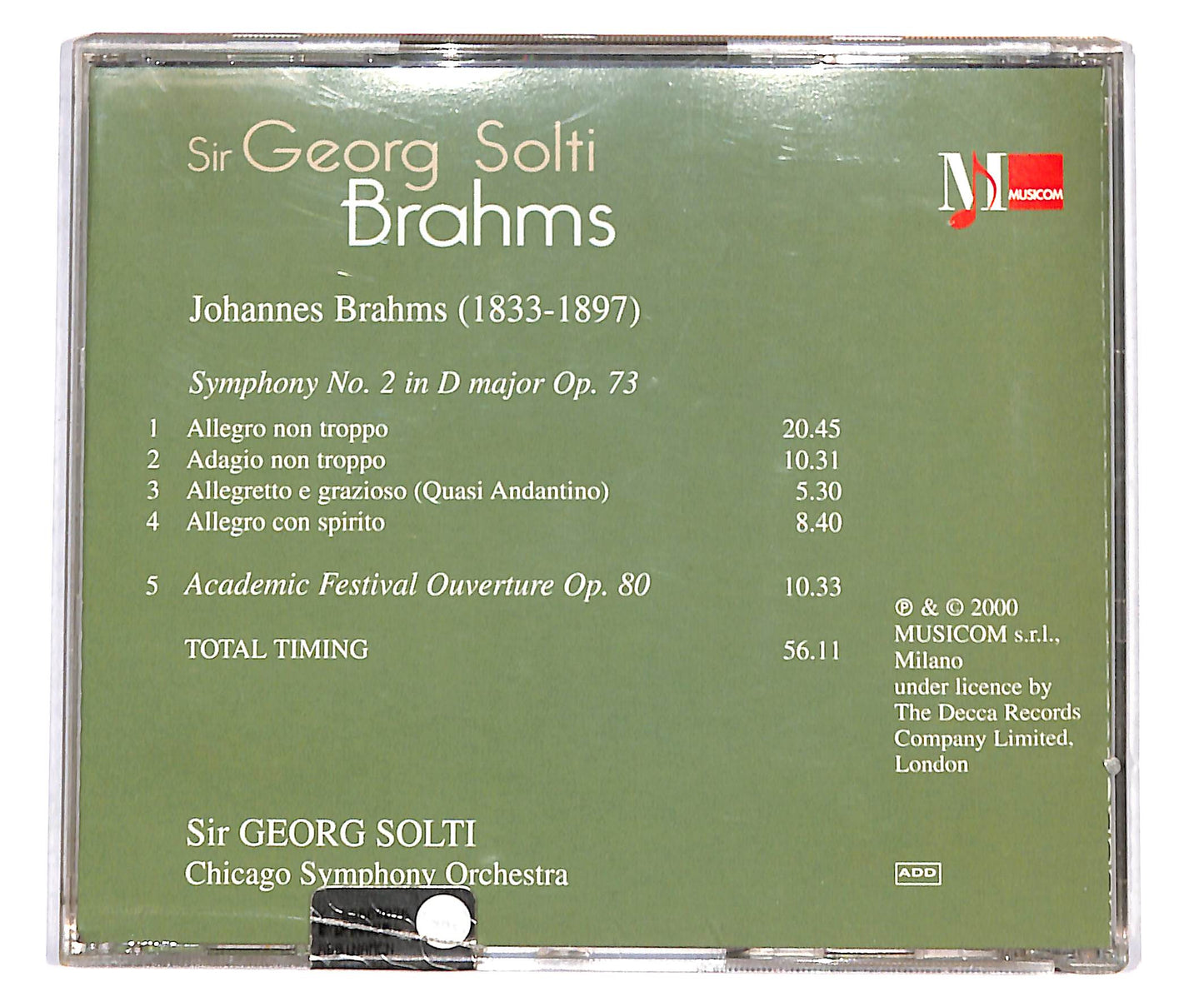 EBOND Brahms - Sinfonia N. 2 Ouverture Accademica CD CD134864