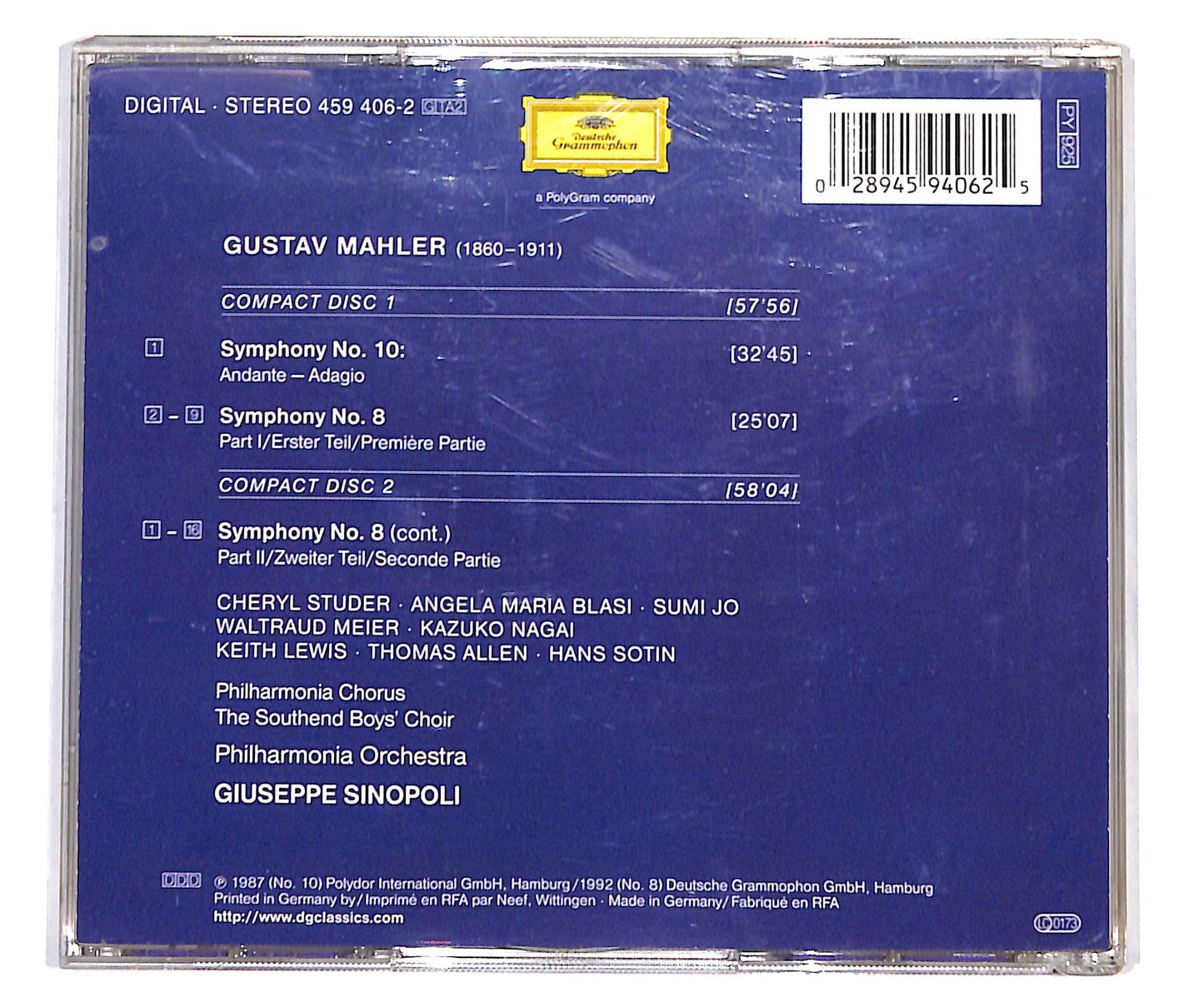 EBOND Mahler - Symphonies Nos. 8 & 10 CD CD134865