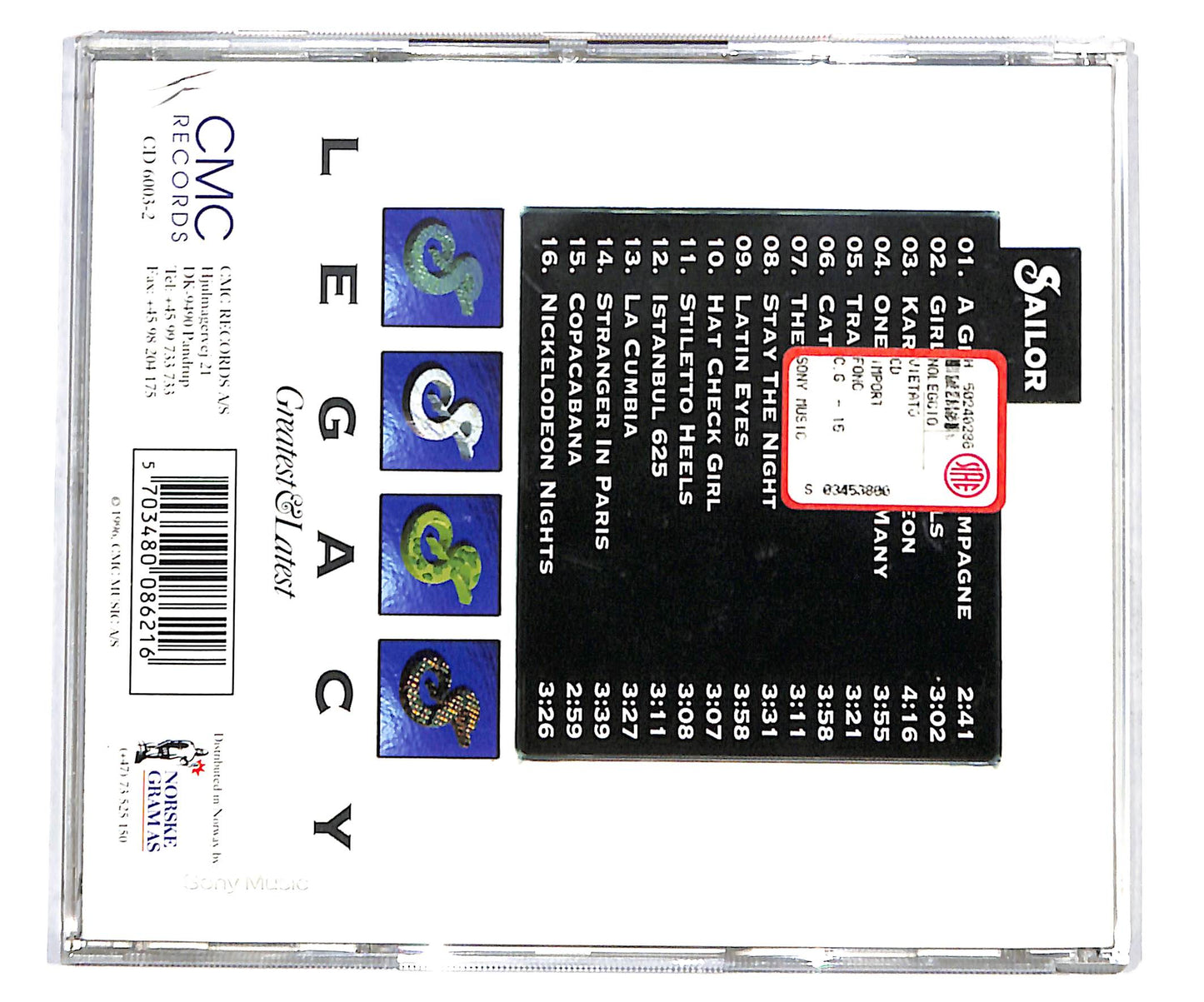 EBOND Sailor - Legacy (Greatest & Latest) CD CD135051