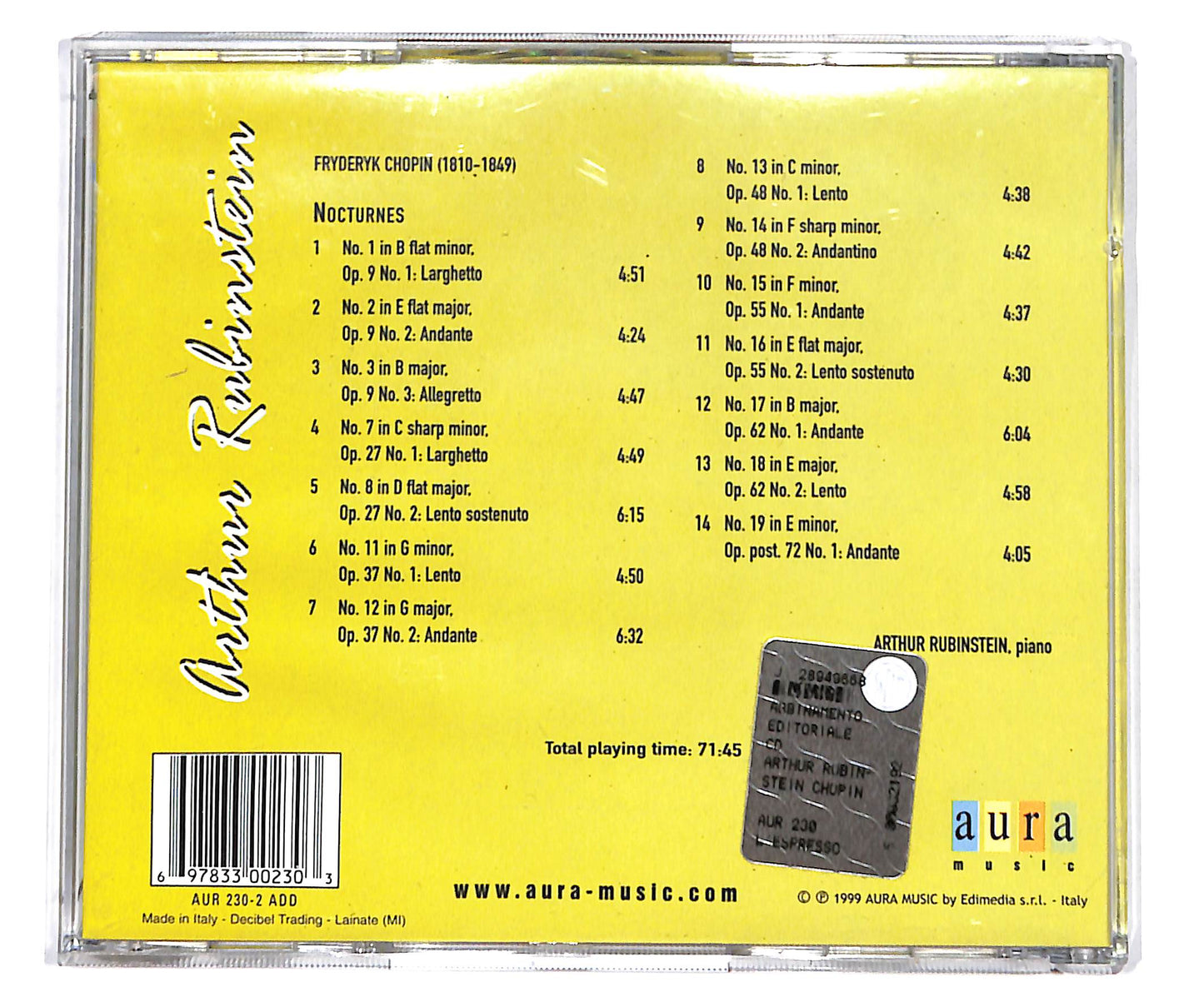 EBOND Chopin - Arthur Rubinstein - Nocturnes CD CD135218