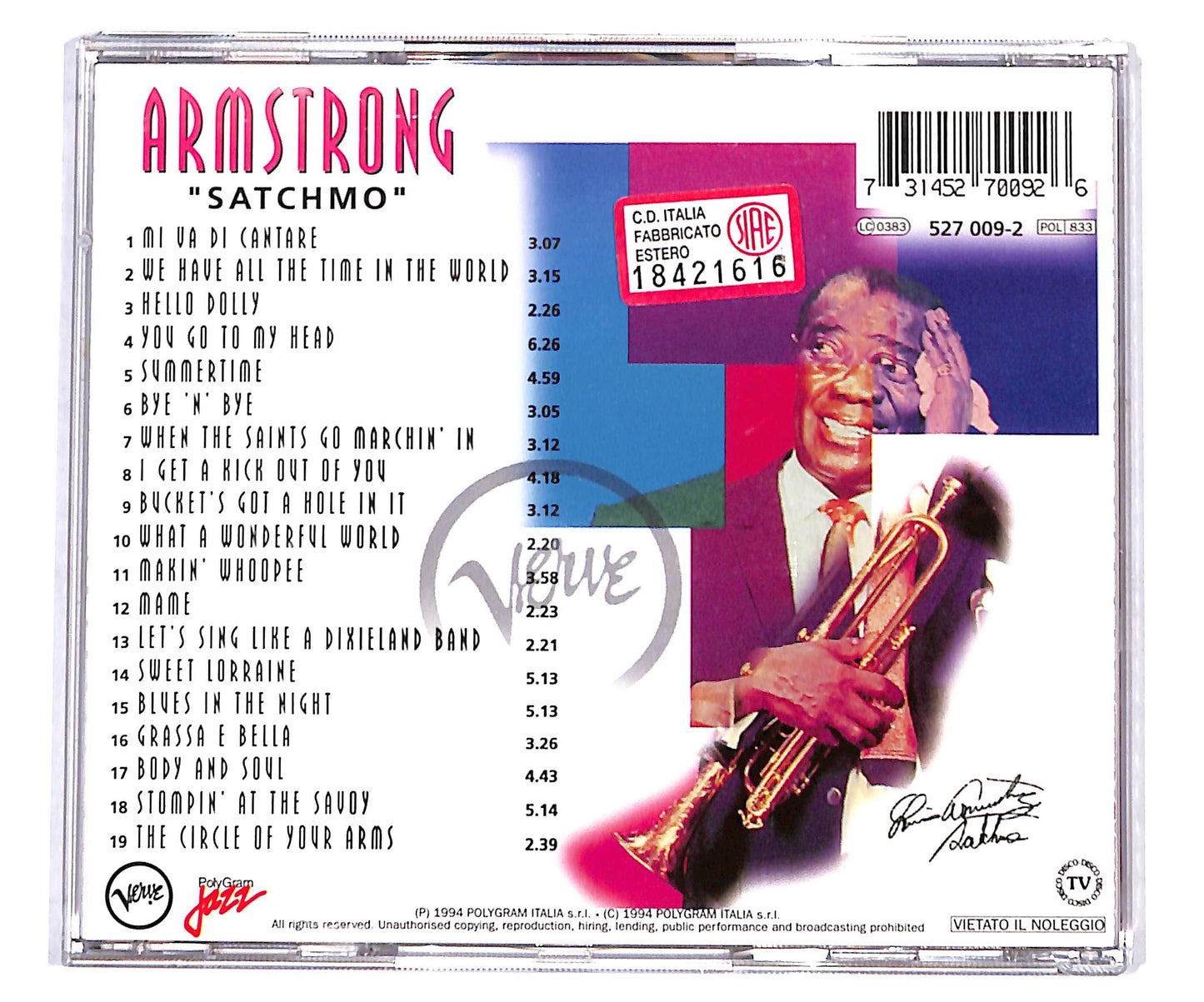 EBOND Louis Armstrong - Satchmo CD CD135238
