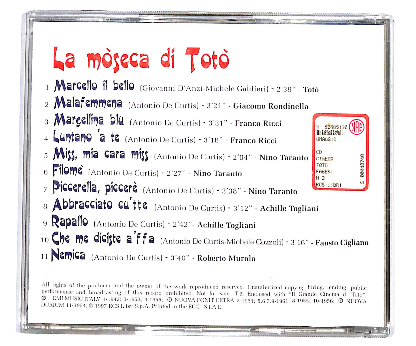 EBOND Various - La Moseca Di Toto CD CD135359