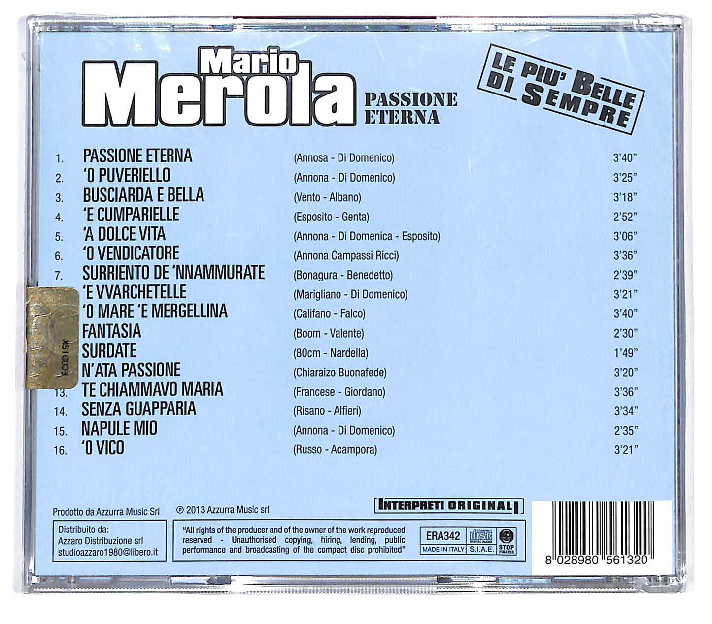 EBOND Mario Merola - Passione Eterna le piu belle di sempre CD CD135528