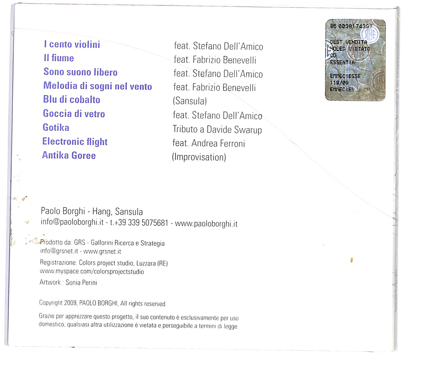 EBOND Paolo Borghi - Essentia DIGIPACK CD CD135530