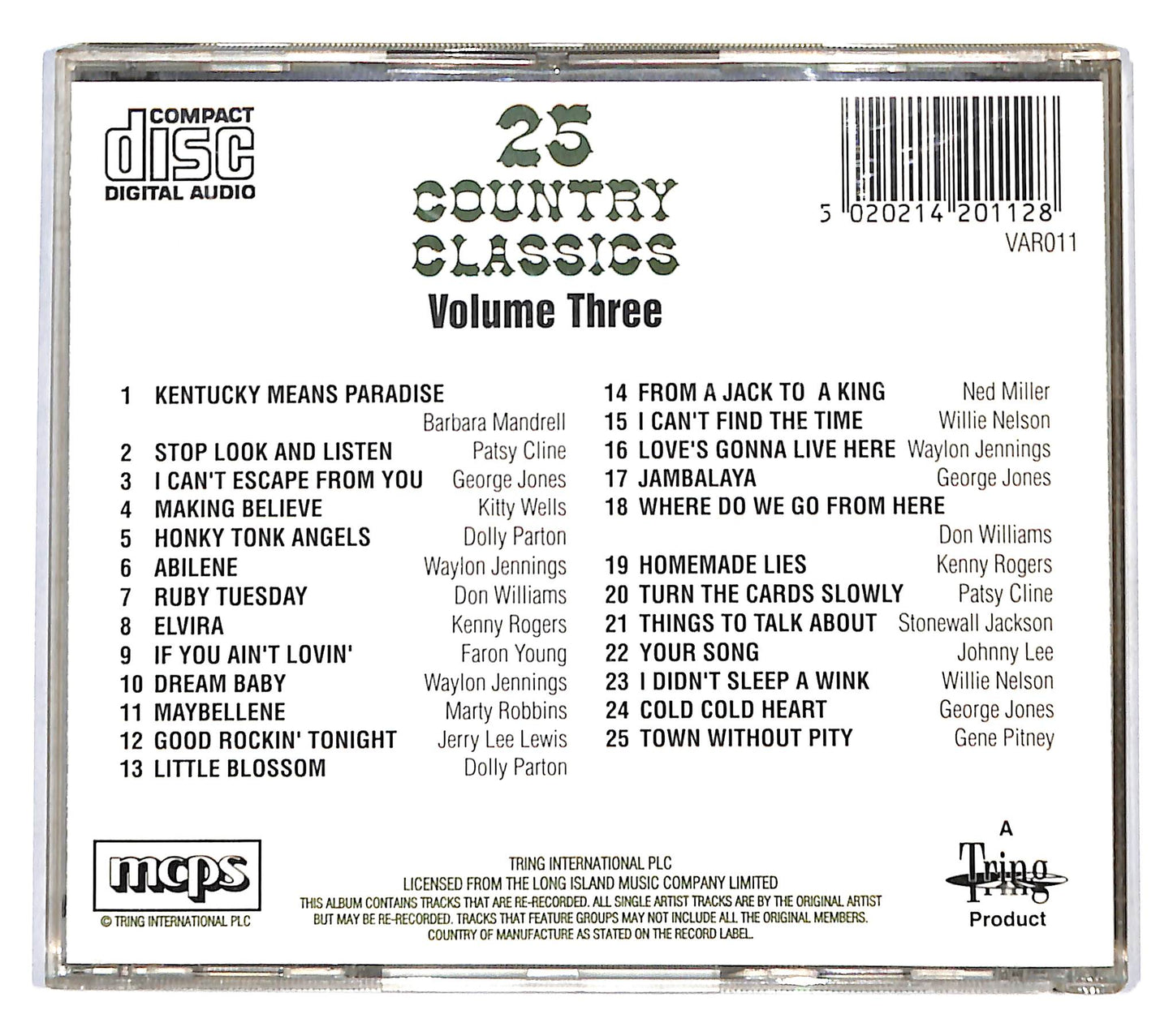 EBOND Various - 25 Country Classics Volume 3 CD CD136863