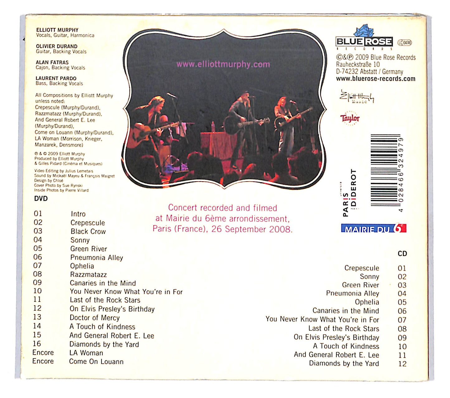 EBOND Elliott Murphy - Alive In Paris DIGIPACK CD CD136915