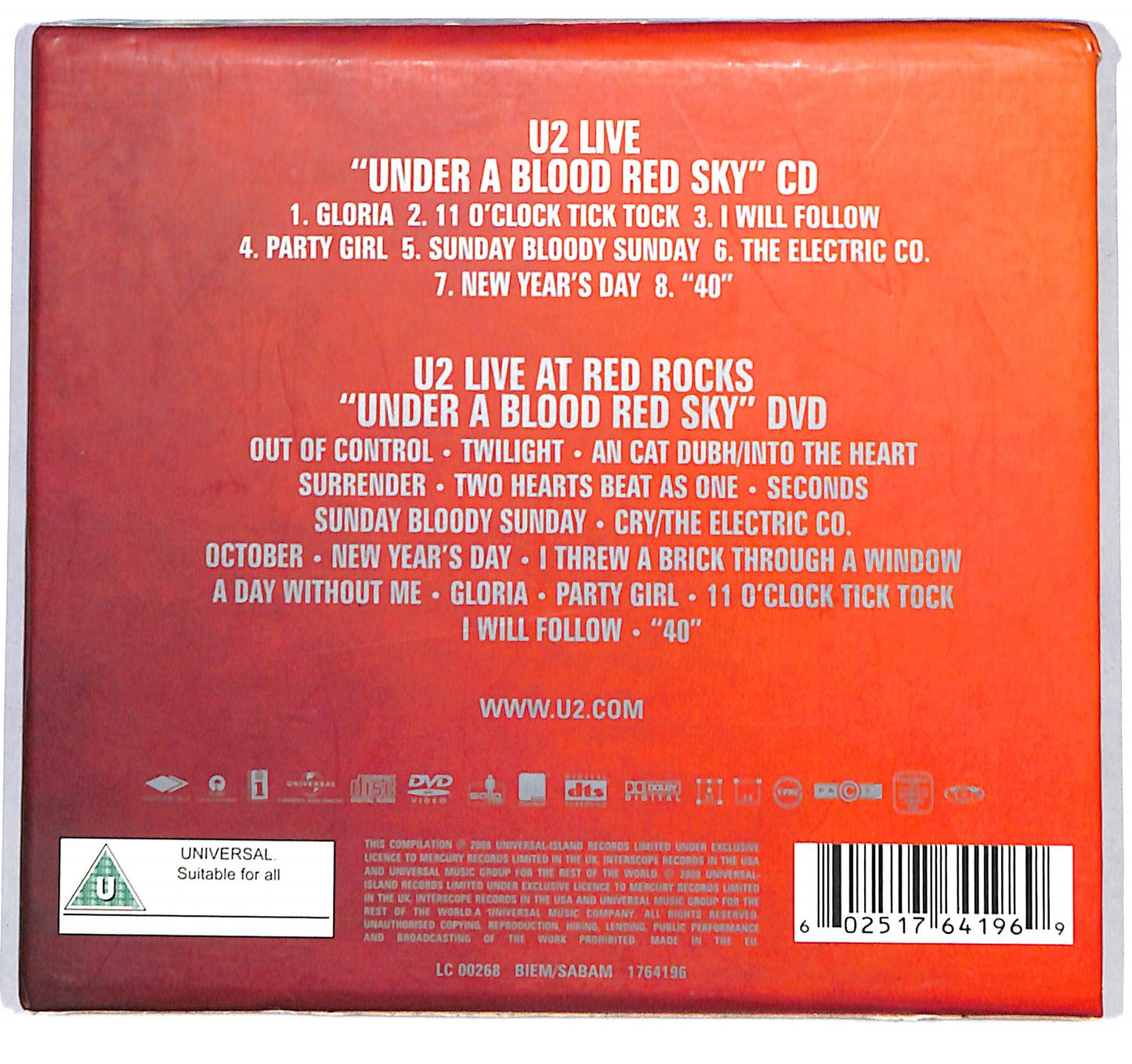 EBOND U2 - Under A Blood Red Sky (Live) CD CD136928