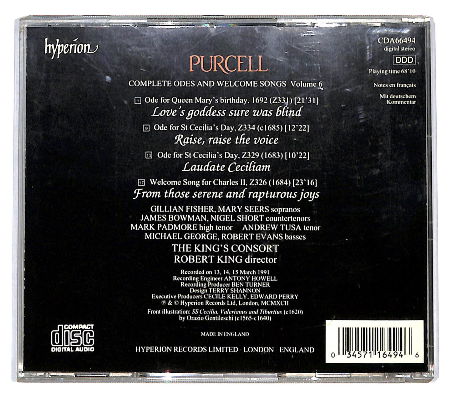 EBOND Purcell - Complete odes and welcome songs vol.6 CD CD137111