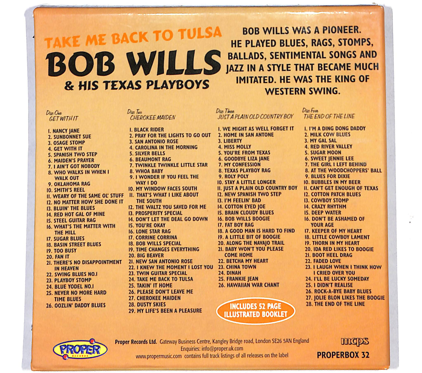 EBOND Bob Wills & His Texas Playboys - Take Me Back To Tulsa CD CD137460