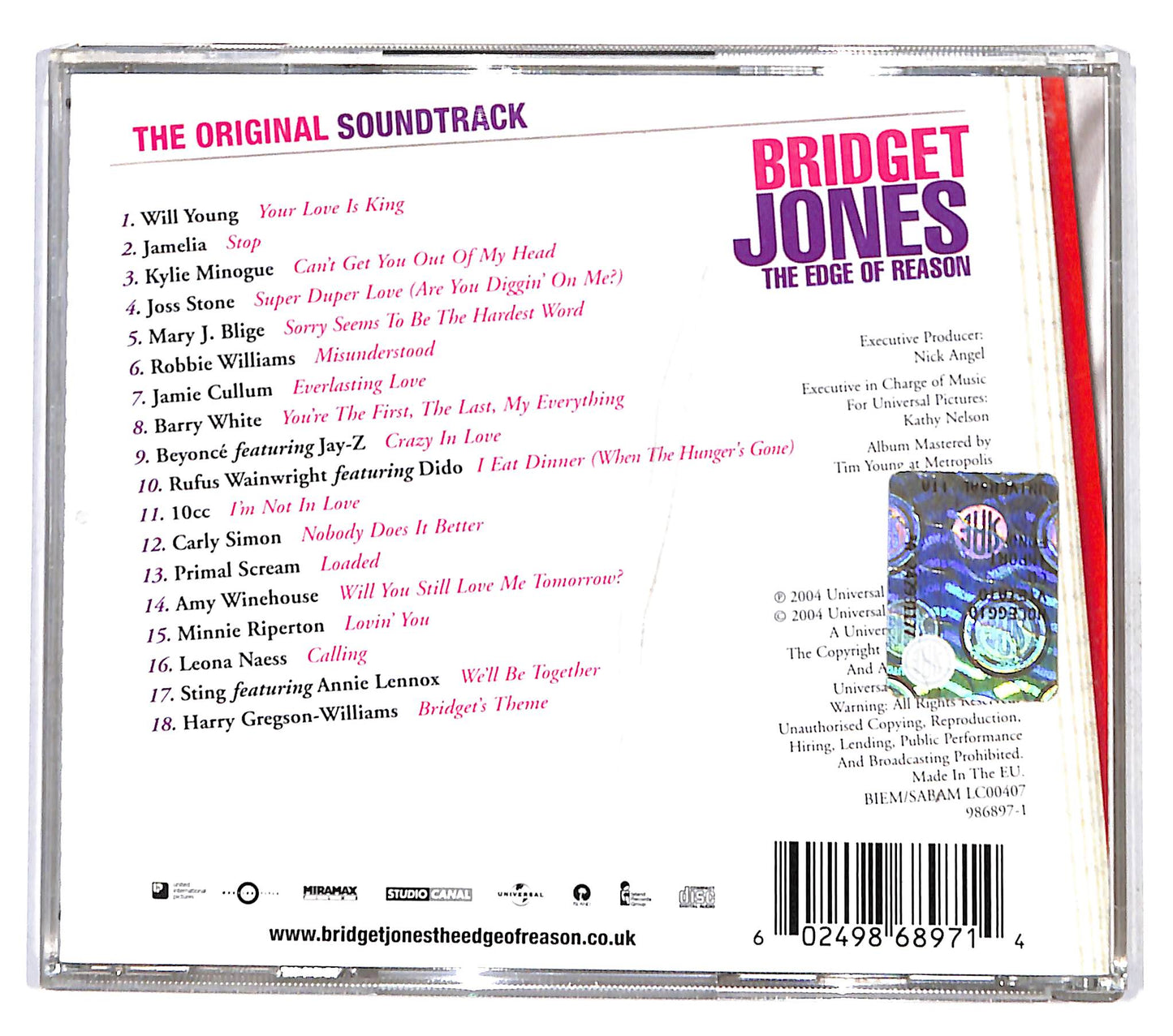 EBOND Various - Bridget Jones: The Edge Of Reason CD CD137509