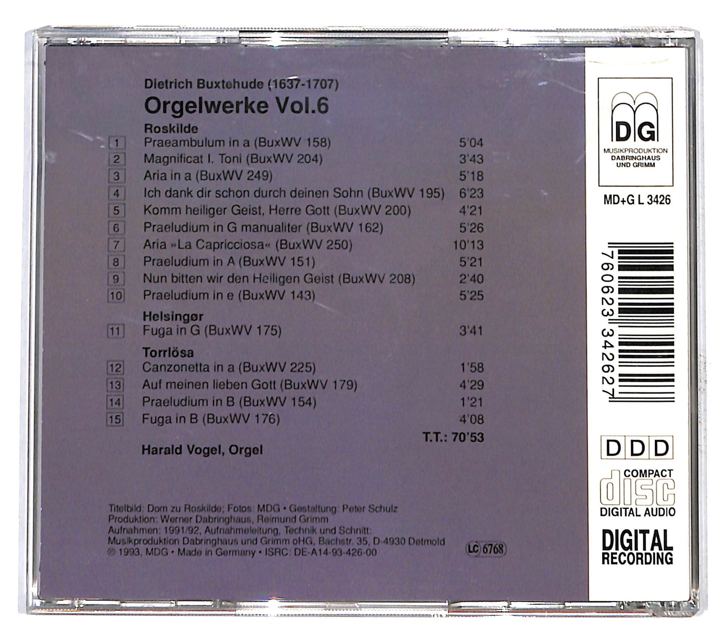 EBOND Dietrich Buxtehude - Harald Vogel - Orgelwerke Vol.6 CD CD137713