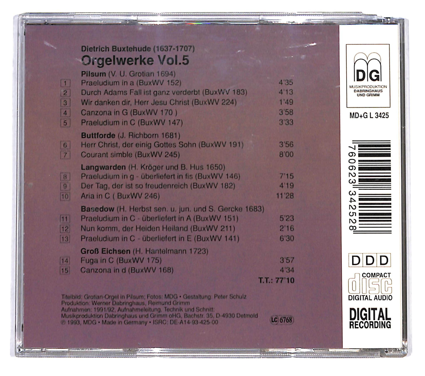EBOND Dietrich Buxtehude - Harald Vogel - Orgelwerke Vol.5 CD CD137715