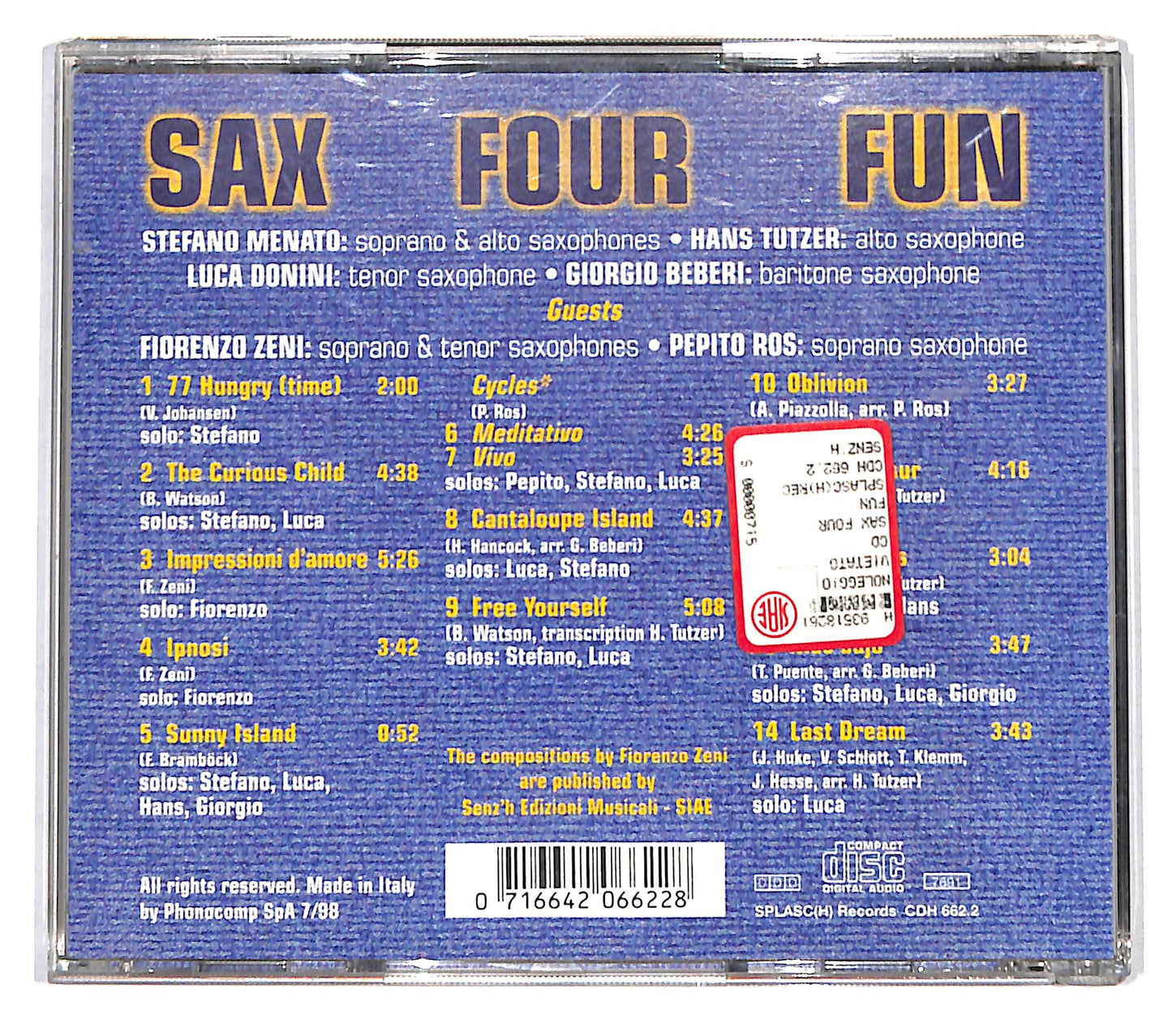 EBOND Sax Four Fun - Sax Four Fun CD CD137915