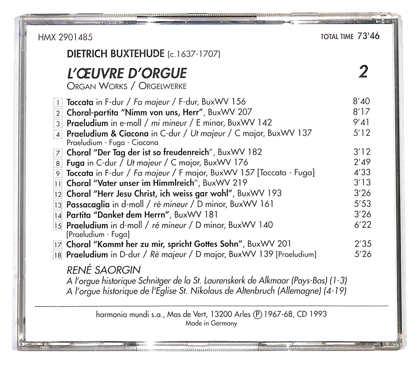 EBOND Buxtehude - L' oeuvre d' orgue vol.2 CD CD137923