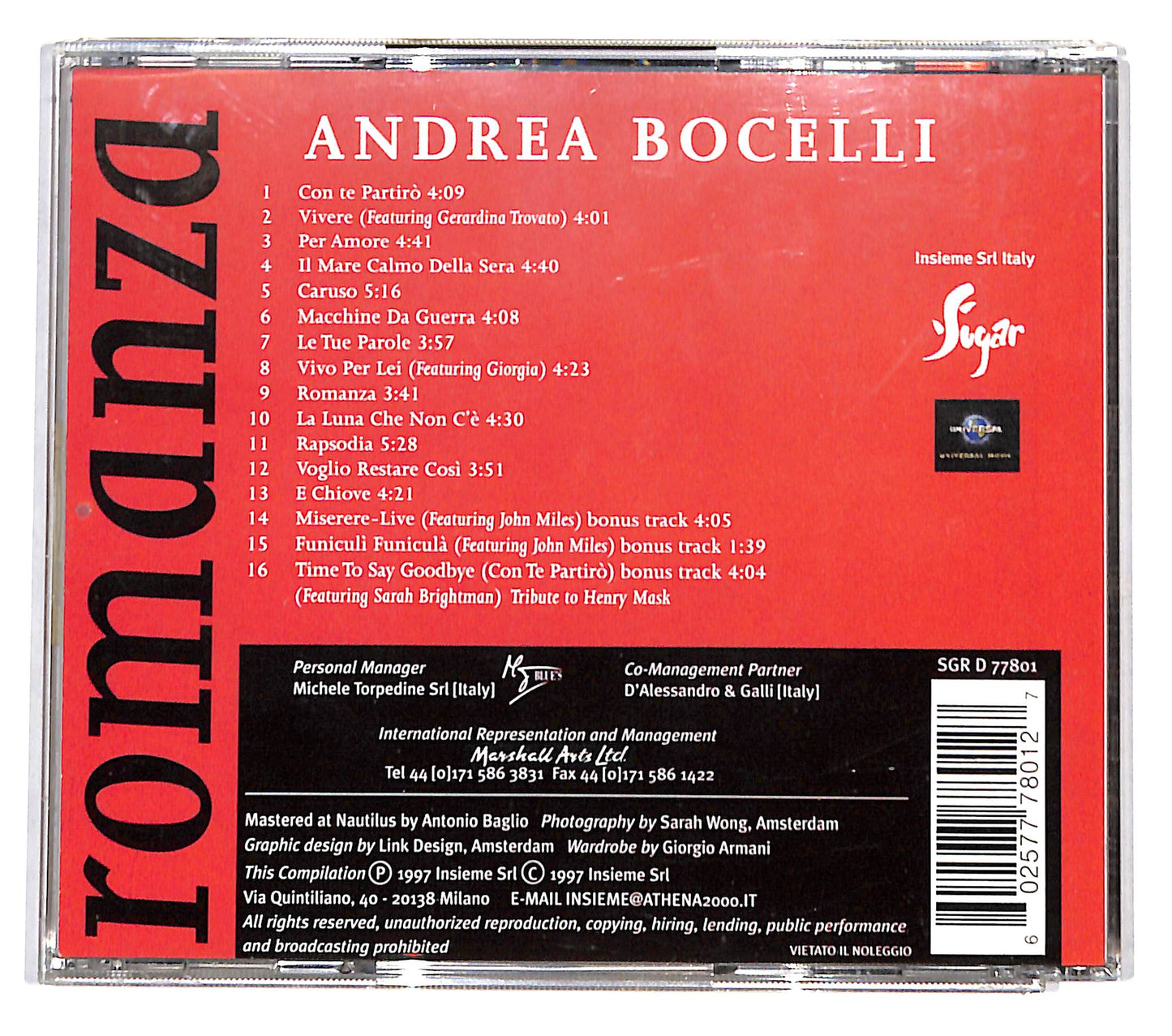 EBOND Andrea Bocelli - Romanza CD CD137951