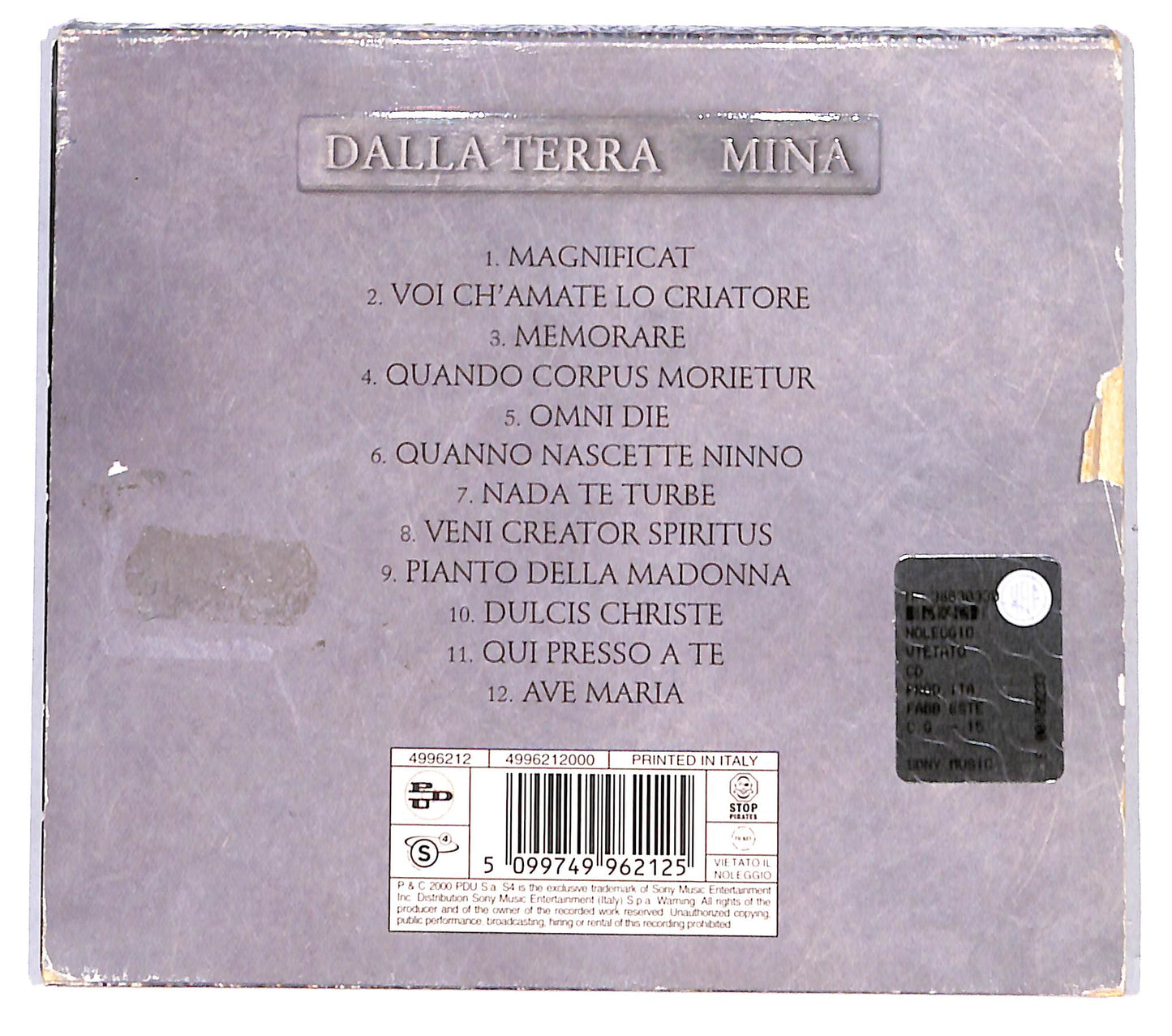 EBOND Mina - Dalla Terra CD CD138320
