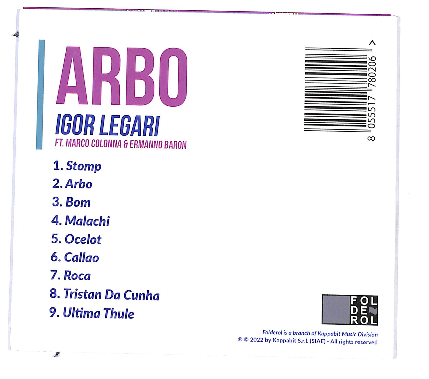 EBOND Igor Legari Ft. Marco Colonna & Ermanno Baron - Arbo CD CD138414