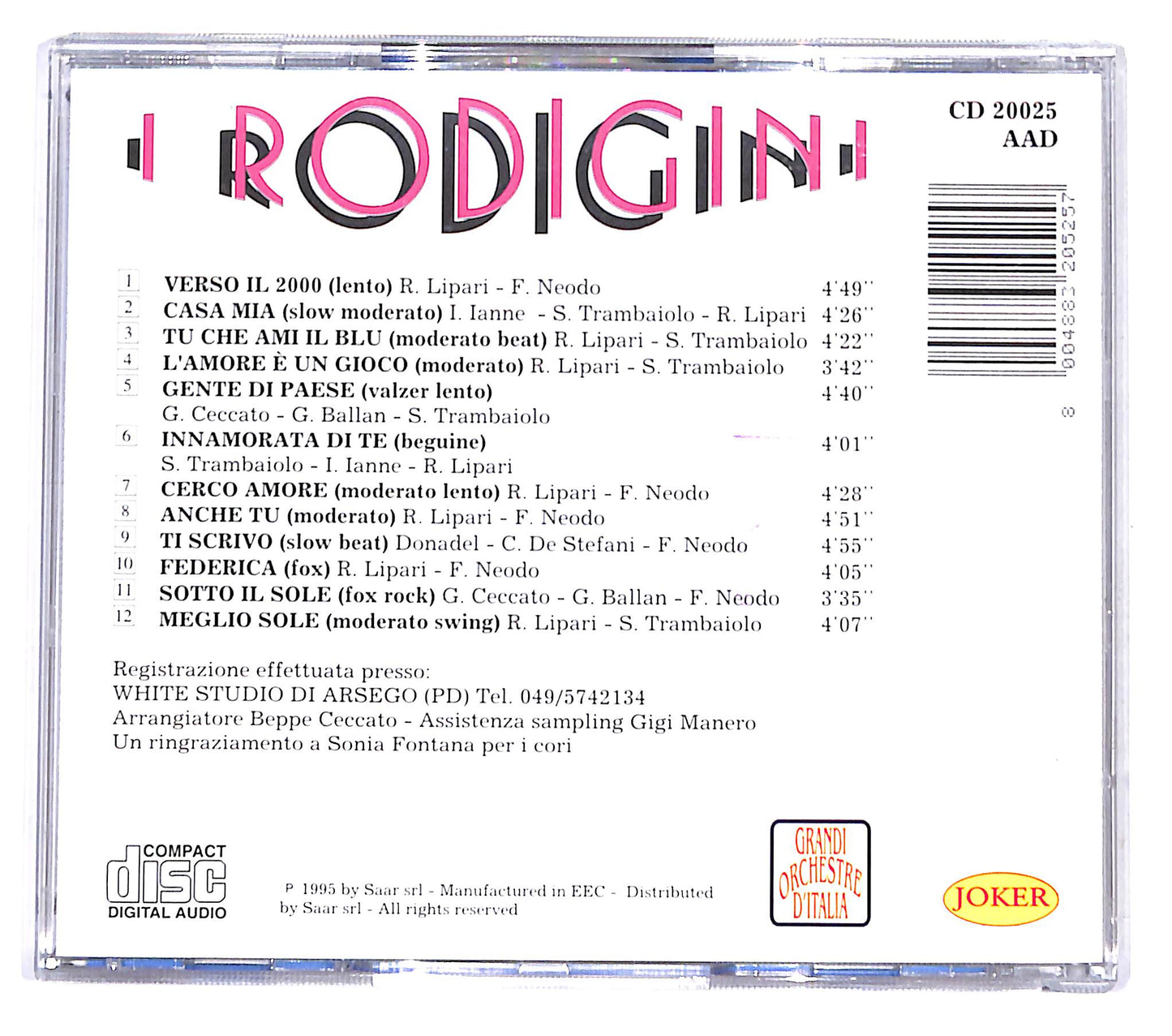 EBOND I Rodigini - Verso Il 2000 CD CD138425