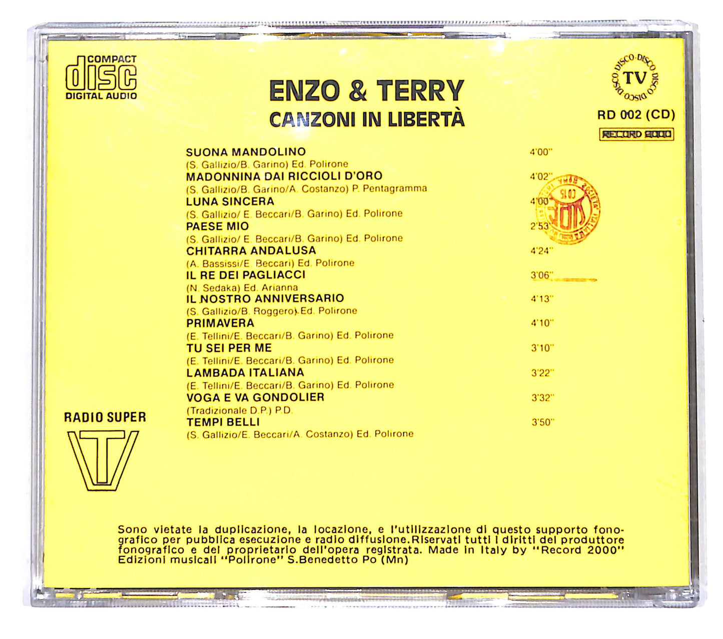 EBOND Enzo & Terry - Canzoni in Liberta CD CD138433