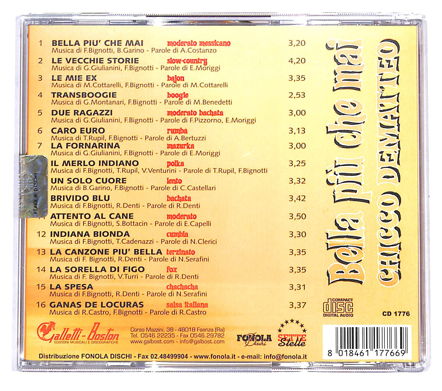 EBOND Chicco Dematteo - Bella piu che mai CD CD138438