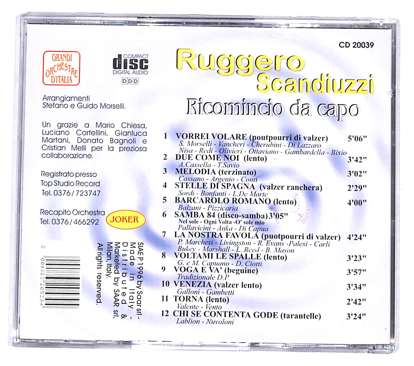 EBOND Ruggero Scandiuzzi - Ricomincio da capo CD CD138448