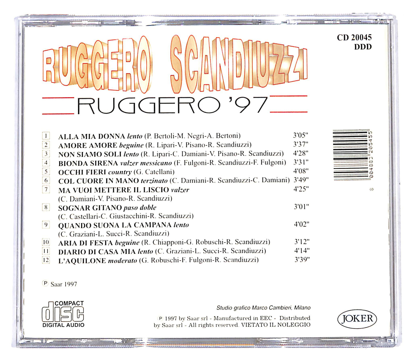 EBOND Ruggero Scandiuzzi - Ruggero '97 CD CD138509