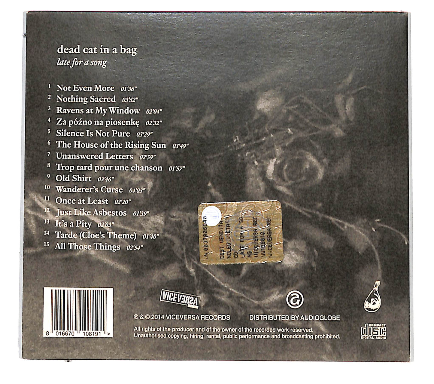 EBOND Dead Cat In A Bag - Late For A Song DIGIPACK CD CD138715