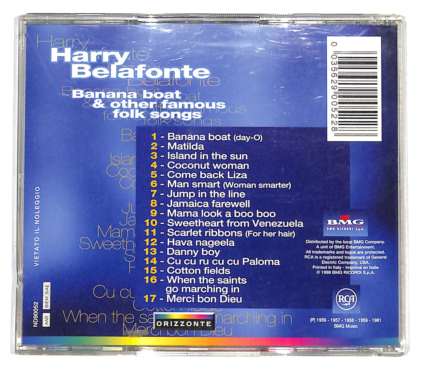 EBOND Harry Belafonte - Banana Boat And Other Famous Folk Songs CD CD138858
