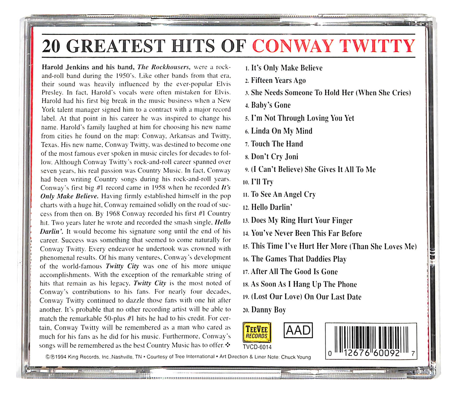 EBOND Conway Twitty - 20 Greatest Hits CD CD139015