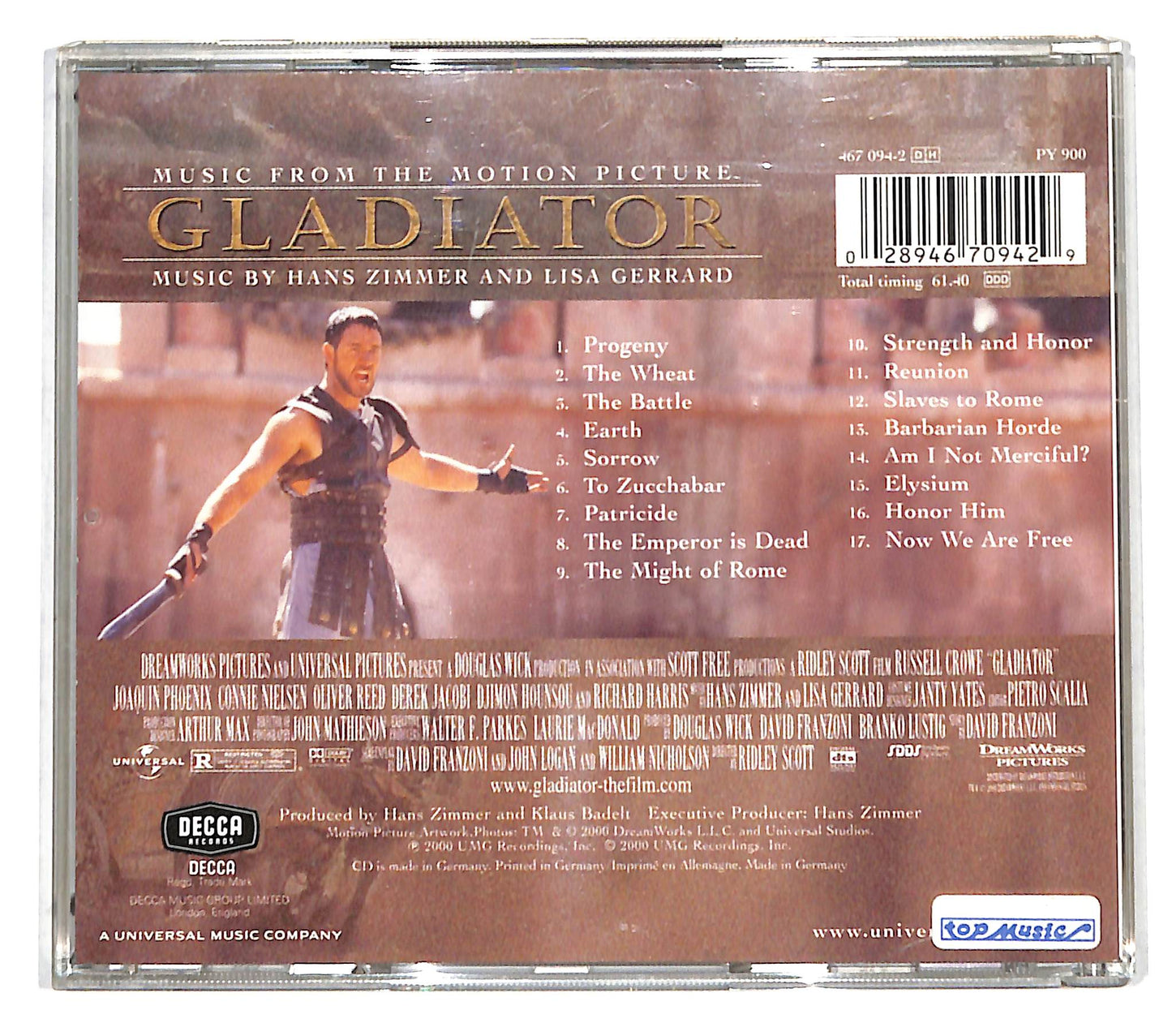 EBOND Various - Gladiator Music From The Motion Picture CD CD139050