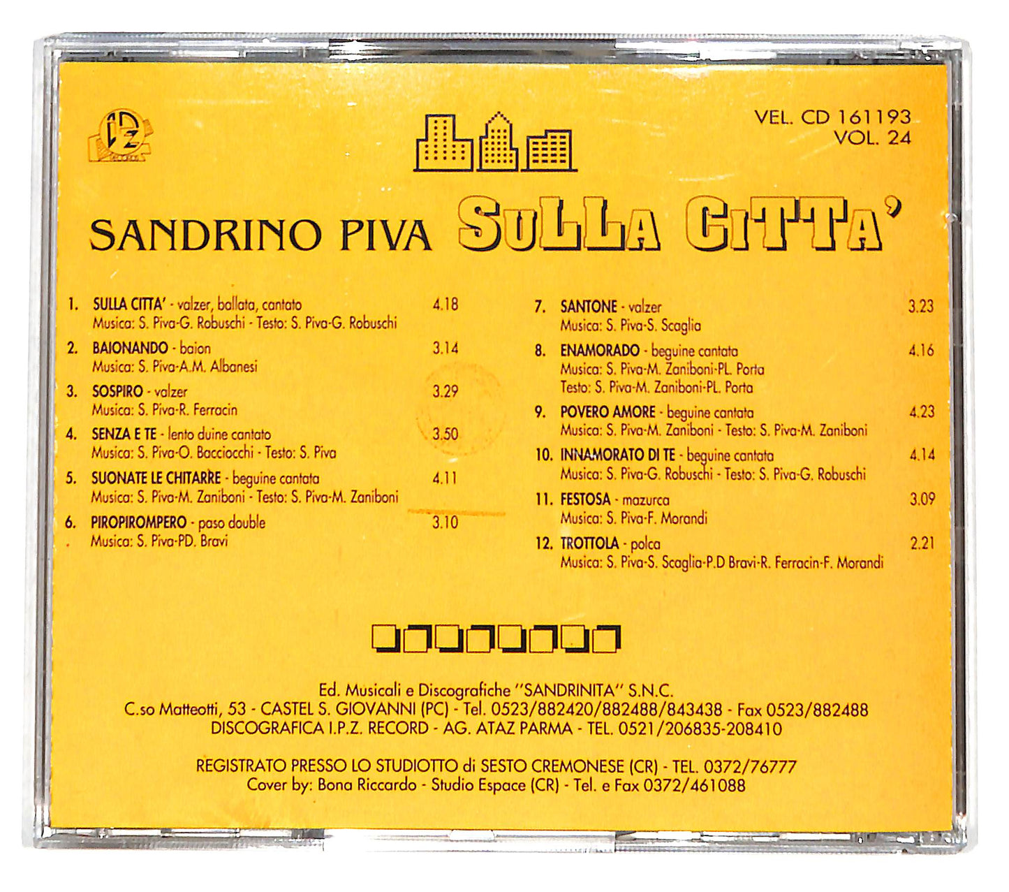 EBOND Sandrino Piva - Sulla Citta Vol. 24 CD CD139129